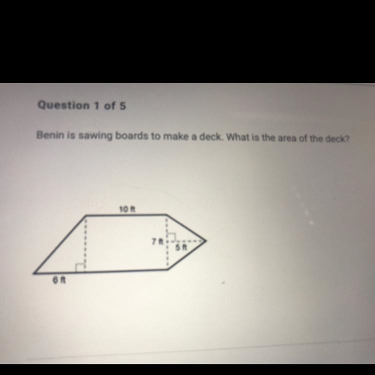 Benin is sawing boards to make a desk. What is the area of the deck?-example-1