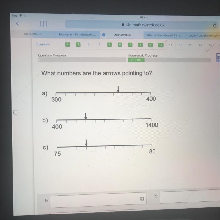 What numbers are the arrows pointing to-example-1