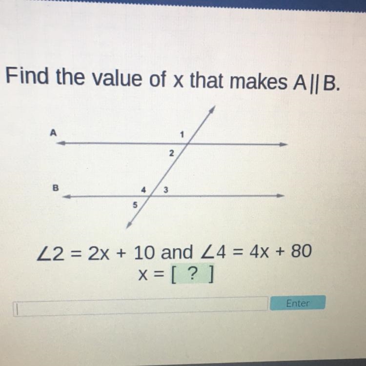 Find the value of x that makes A||B-example-1