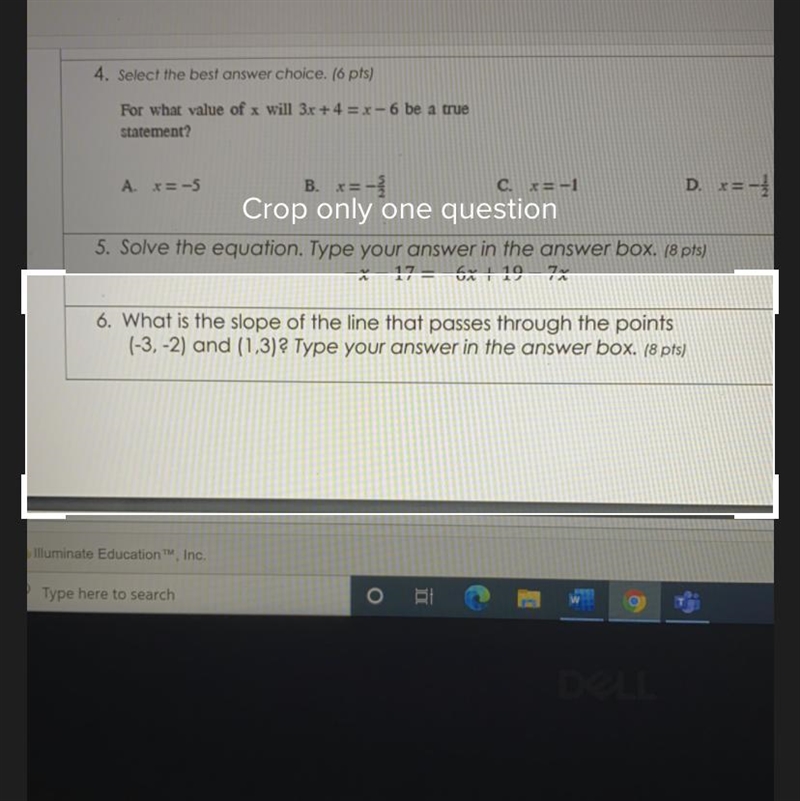 HELP HELP HELP What is the slope of the line that passes through the points (-3,-2) and-example-1