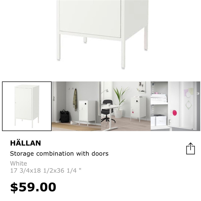 The Hallan Lock Cabinet in IKEA it cost $59.00. What is the estimate total?-example-1