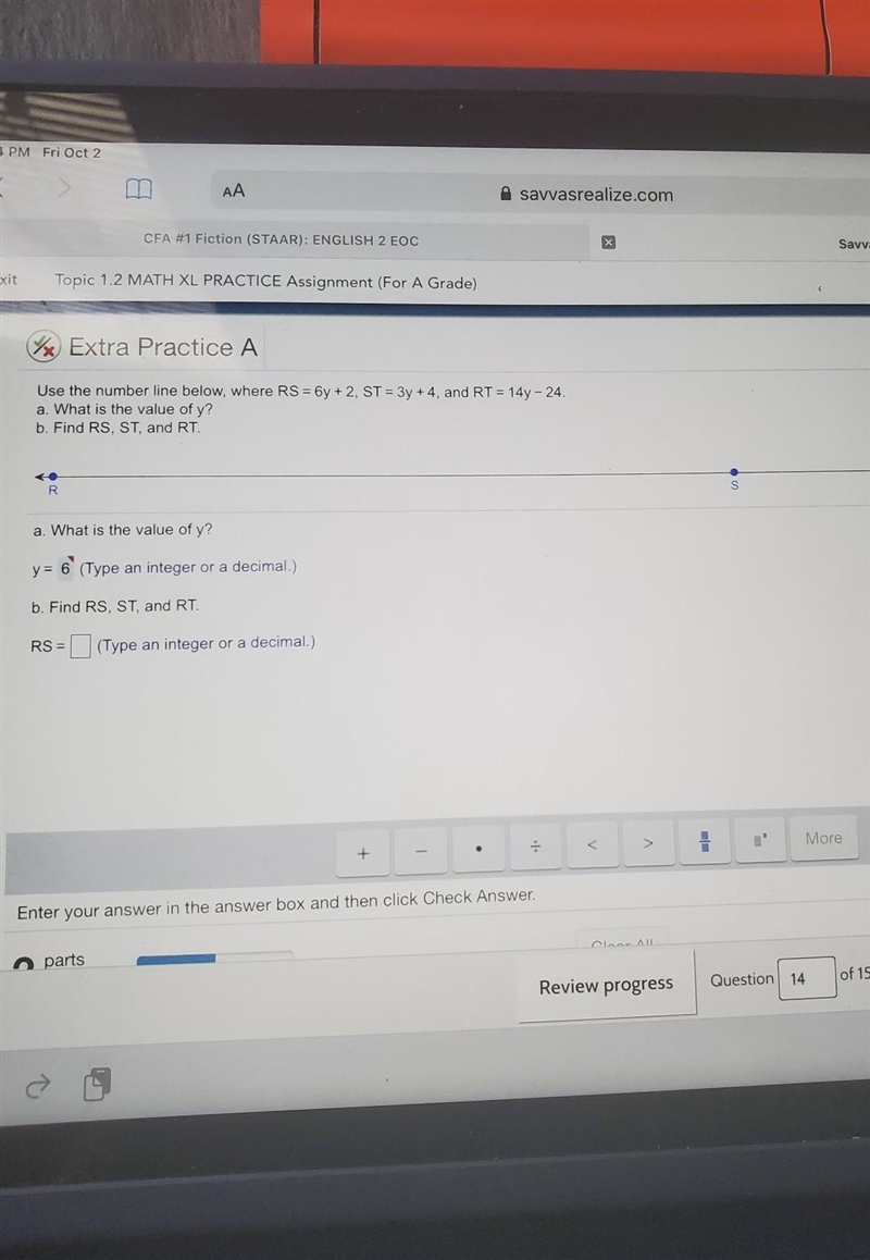 I need help finding the RS, ST and RT​-example-1