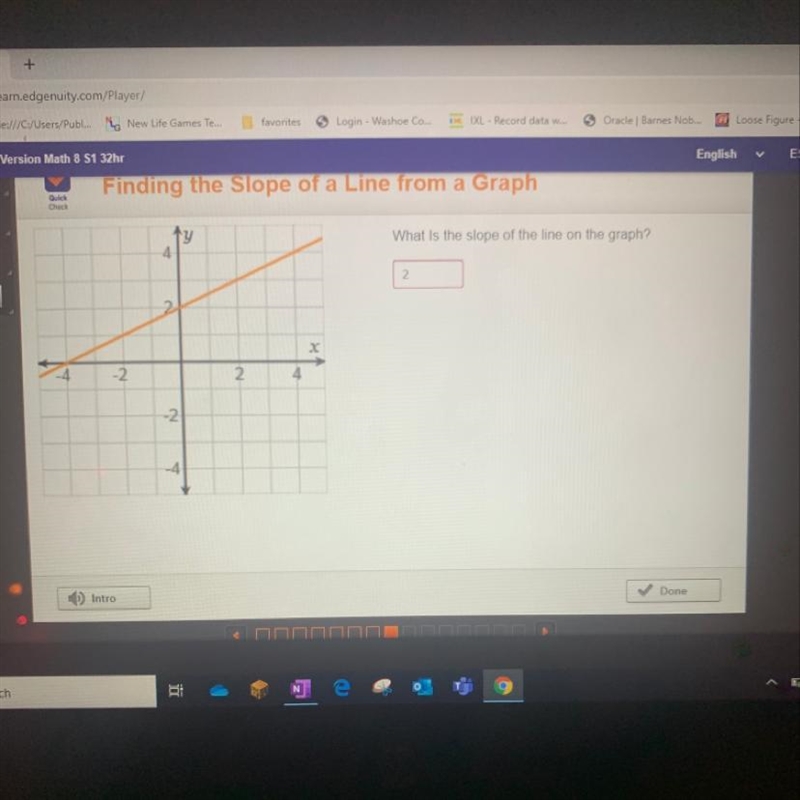 What is the slope of the line on the graph?-example-1