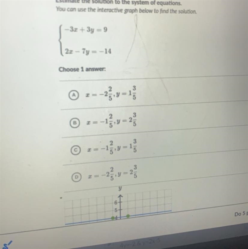 Estimate the solution to the system of equations-example-1