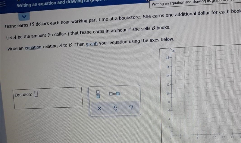 Writing an equation and drawing its graph to model a real-world situation ​-example-1