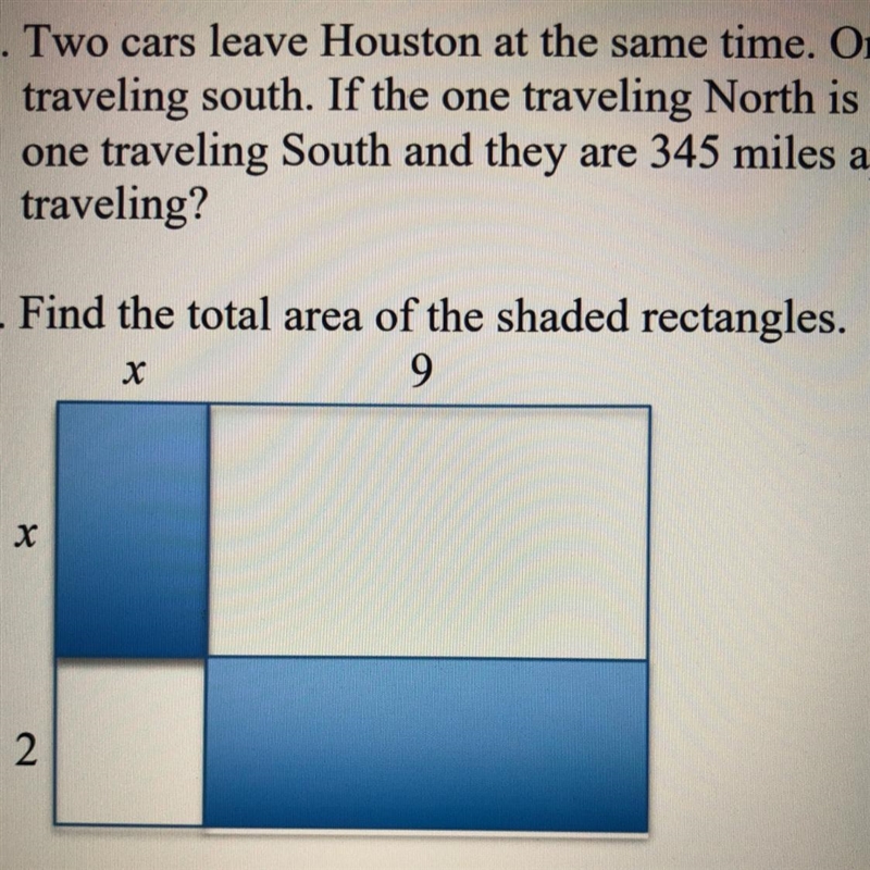 44. Find the total area of the shaded rectangles. 9 х х 2 ￼-example-1