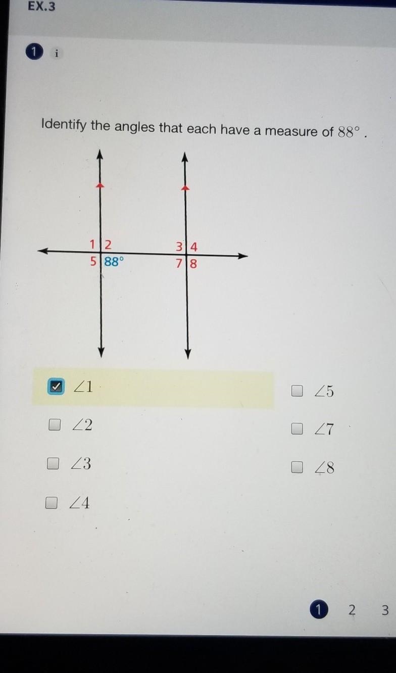 Identify the angles that each have a measure of 88°. ​-example-1