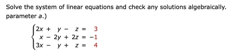 Solve the system of linear equations.-example-1