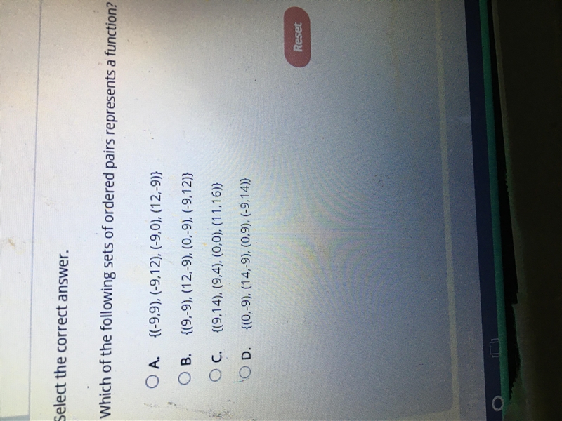 Help which of the following sets of ordered pairs represent a function?-example-1