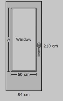 2. The diagram shows a door that has a window in it. The front faces of the door and-example-1