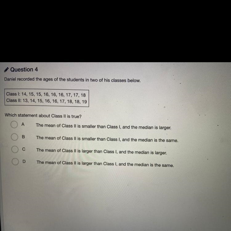 Which statement about class ll is true A? B? C? D?-example-1