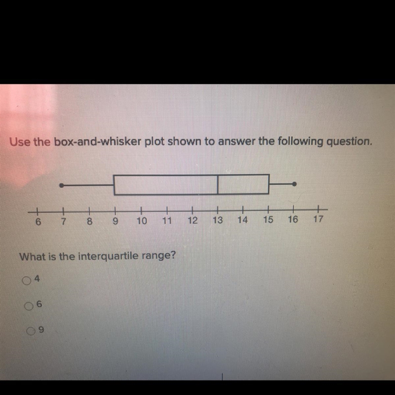 Use the box-and-whisker plot shown to answer the following question. What is the interquartile-example-1