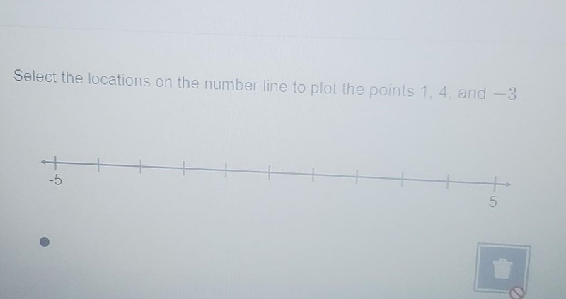 Select the locations on the number line to plot the points 1. 4. and - 3​-example-1