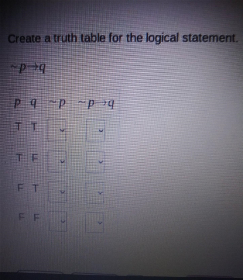 Create a truth table for The Logical statement​-example-1