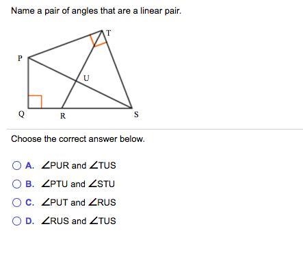 Name a pair of angles that are a linear pair.-example-1