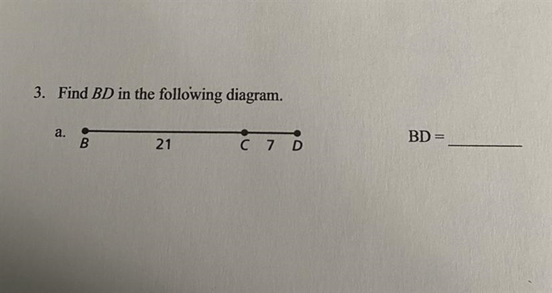 3. Find BD in the following diagram. BD=-example-1