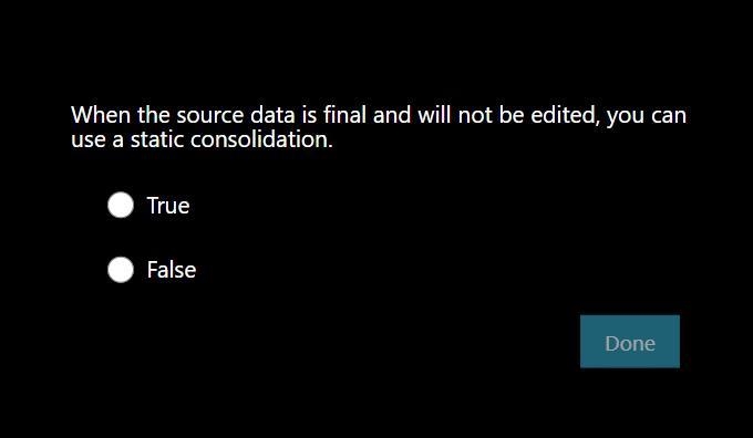 When the source data is final and will not be edited, you can use a static consolidation-example-1