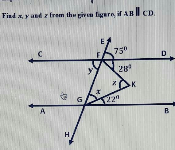 Find x,y,and z if AB||CD​-example-1