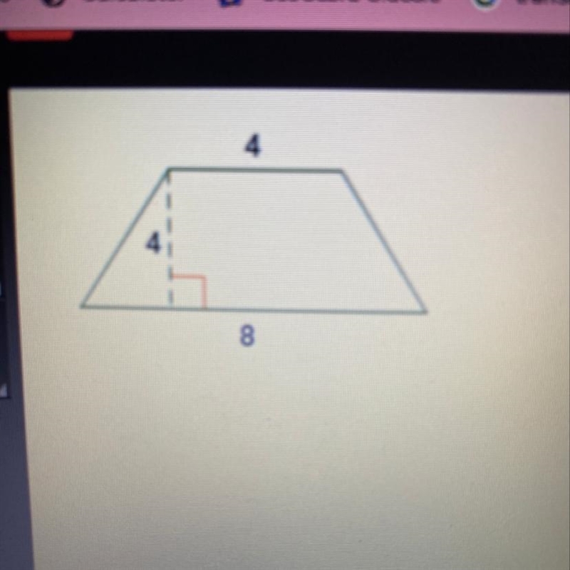 What is the area of the trapezoid? a. 16 square units b. 24 square units c. 32 square-example-1