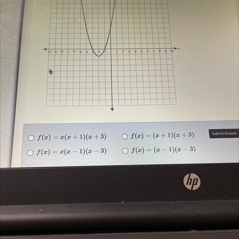 Which equation choice could represent the graph show below?-example-1