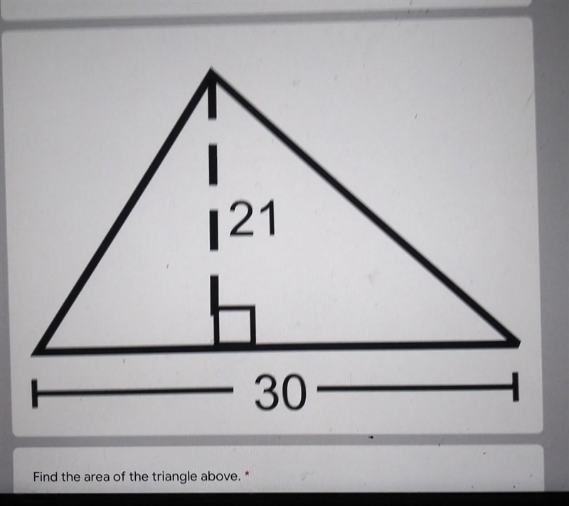 Find the area of the triangle above. * A11 B51 C315 D630​-example-1