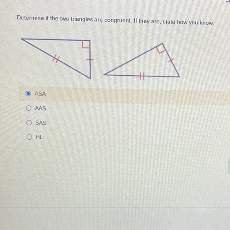 Determine if the two triangles are congruent. If they are, state how you know.-example-1