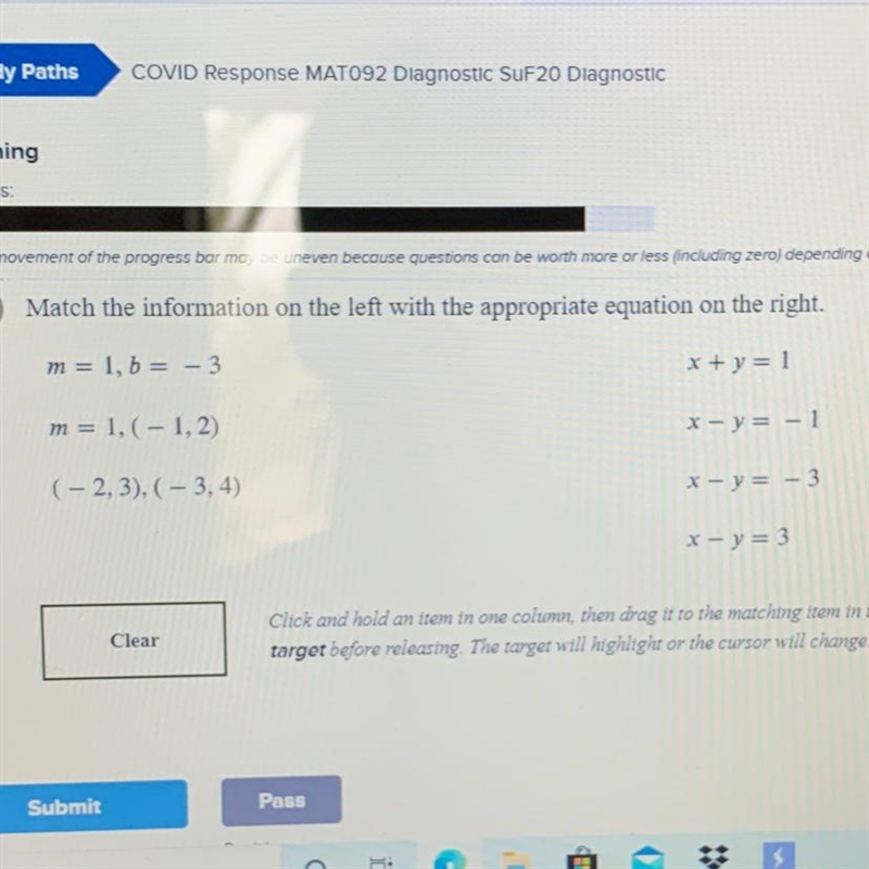 Match the information on the left with the appropriate equation on the right.-example-1