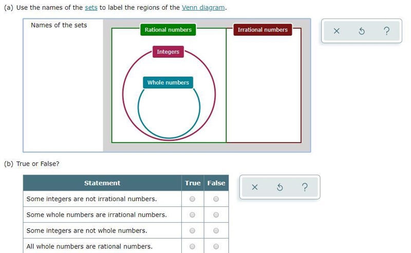 Need help with this (Venn Diagram with with Exponents, Radicals, and Polynomials)-example-1