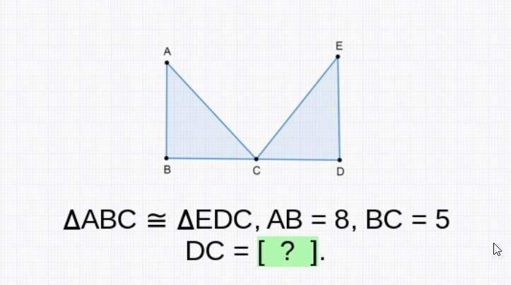 ABC = EDC, AB=8, BC = 5 DC = ?-example-1