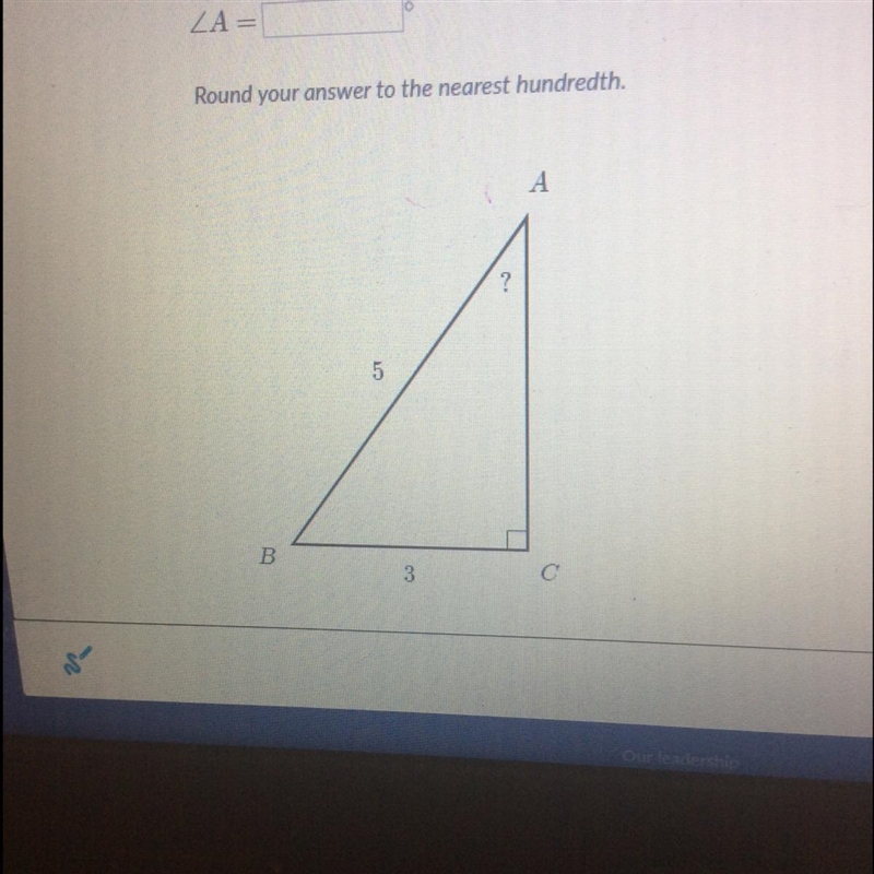 LA= Round your answer to the nearest hundredth. A 5 B 3-example-1