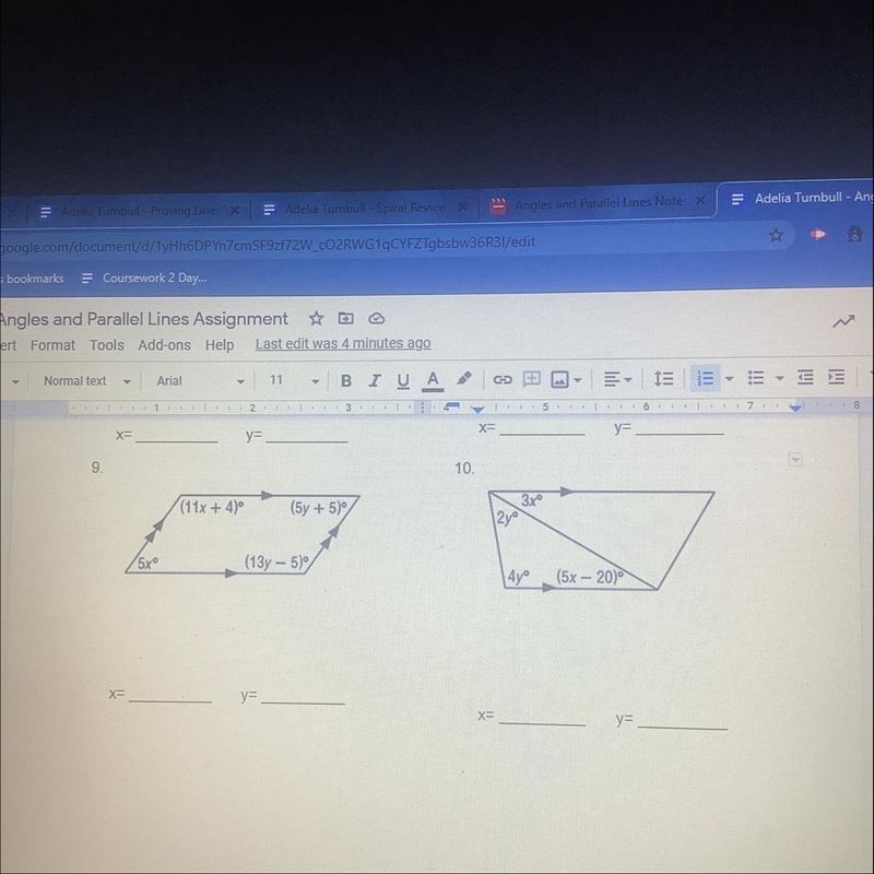 Need help with these find x and y of this figure-example-1