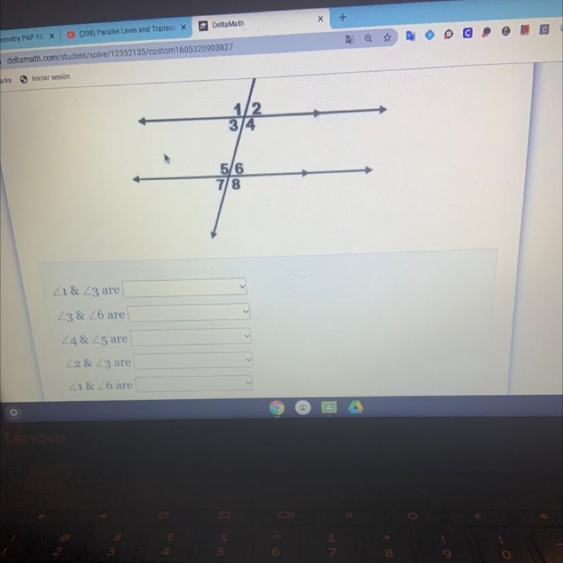 For each ångle pair, tell whether they are congruent or supplementary-example-1