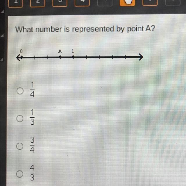 What number is represented by point A?-example-1