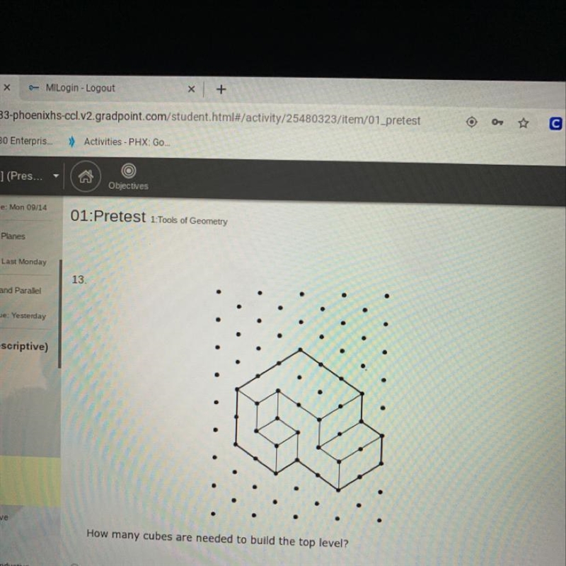 13. How many cubes are needed to build the top level?-example-1