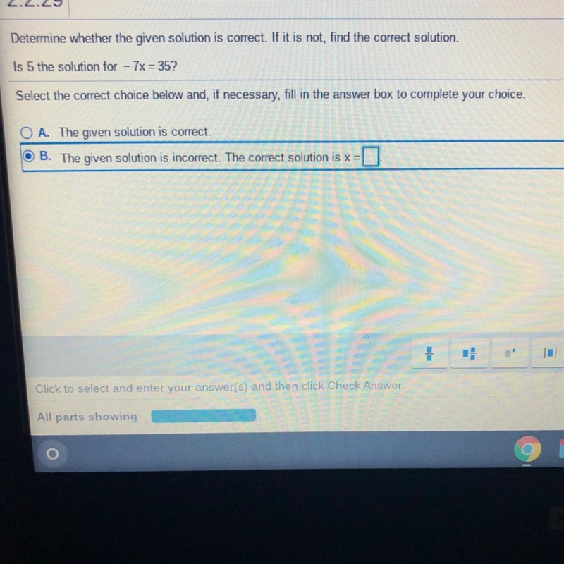 The answer is B but idk what X=-example-1