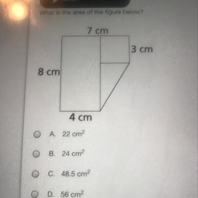 What is the area of the figure below-example-1