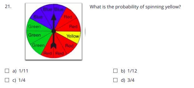 What is the probability of spinning yellow?-example-1