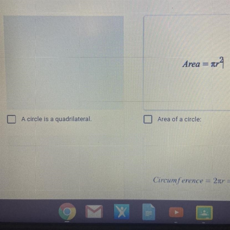 Check any two correct options about a circle-example-1