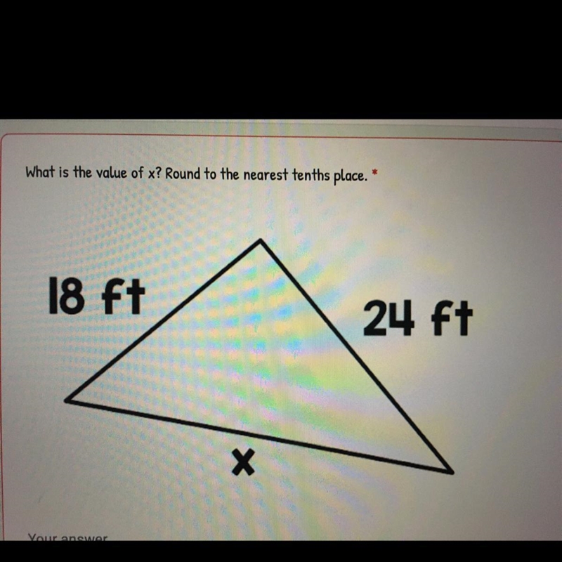 What is the value of x? Round to the nearest tenths place.-example-1