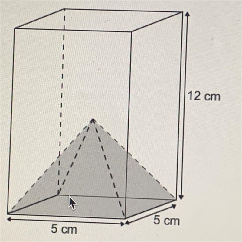 Hord 12 cm 5 cm Resu 5 cm A rectangular prism has a height of 12 centimeters and a-example-1