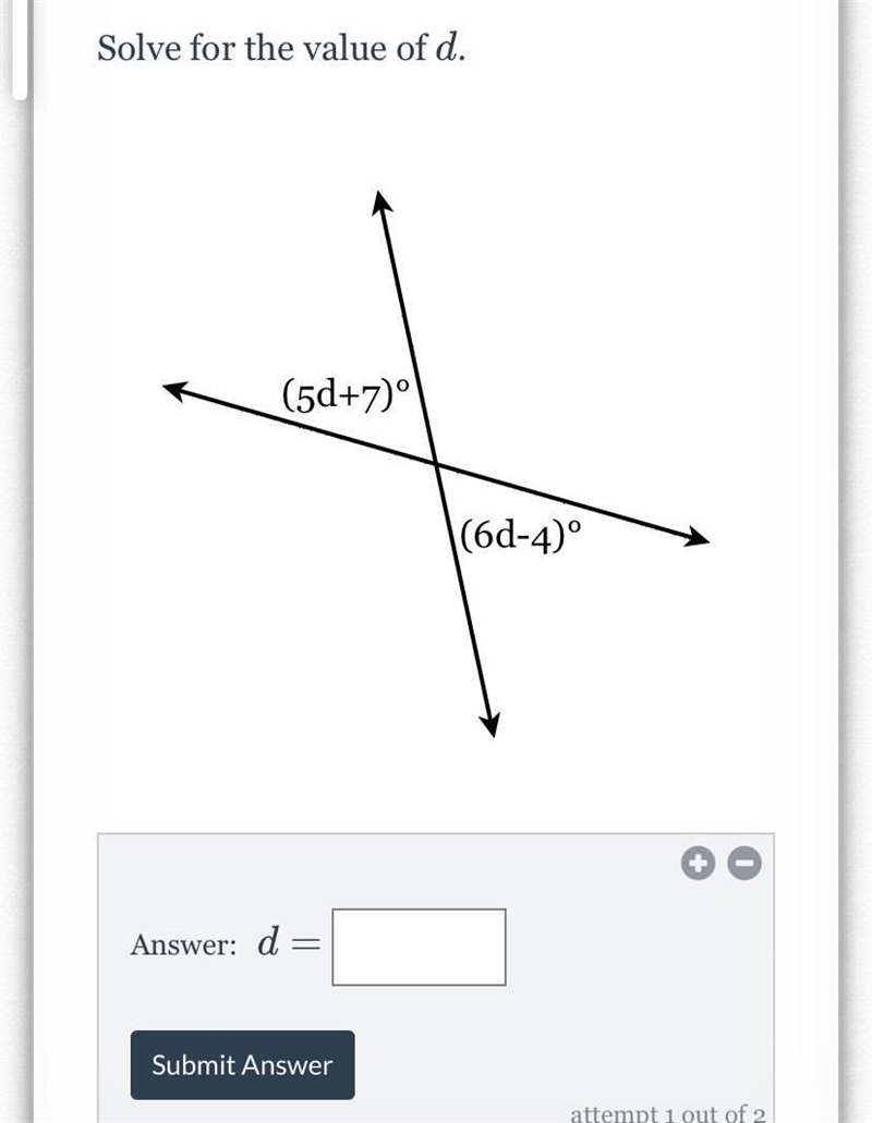 Help please I want to know how to solve for d-example-1