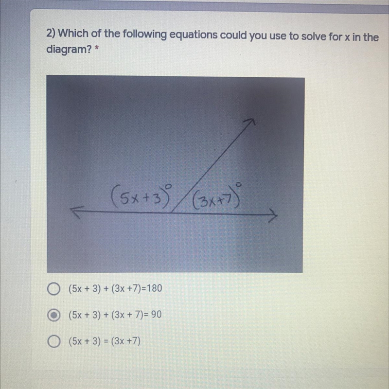 Which of the following equations could you use to solve x in the diagram?-example-1