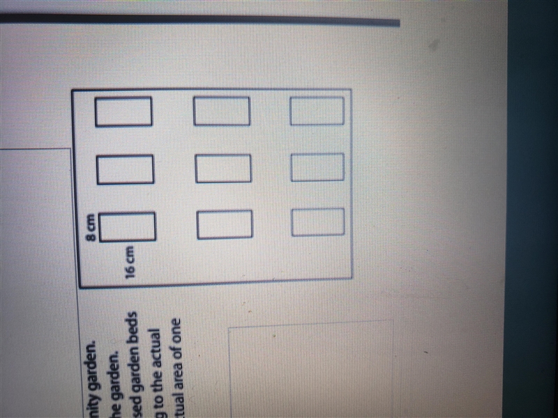 Michael received a Grant to make a community garden. He makes a scale drawing of his-example-1