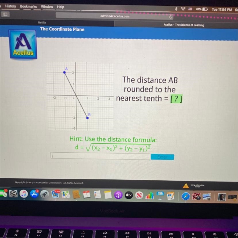 -1 The distance AB rounded to the nearest tenth = [?] Help Resources -2 -1 0 Skip-example-1