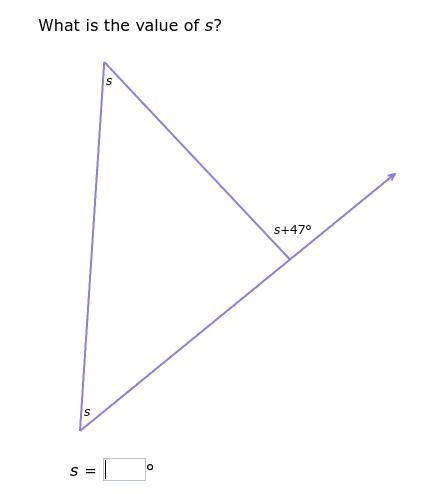 What is the value of s? s = __°-example-1