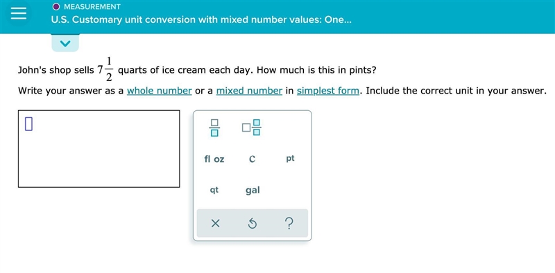 Write your answer as a whole number or a mixed number in simplest form. Include the-example-1