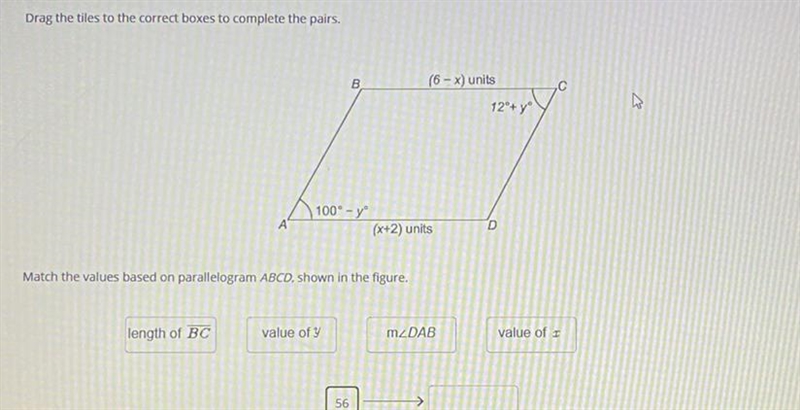 Drag the tiles to the correct boxes to complete the pears. Match the values based-example-1