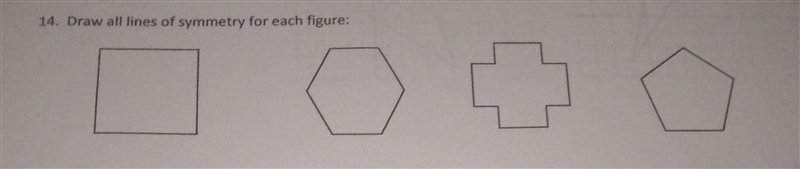 Draw all lines of symmetry for each figure. Please help ASAP!!! :(-example-1