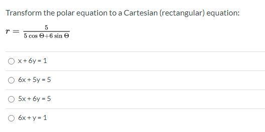 1. Transform the polar equation to a Cartesian (rectangular) equation: 2. Transform-example-1