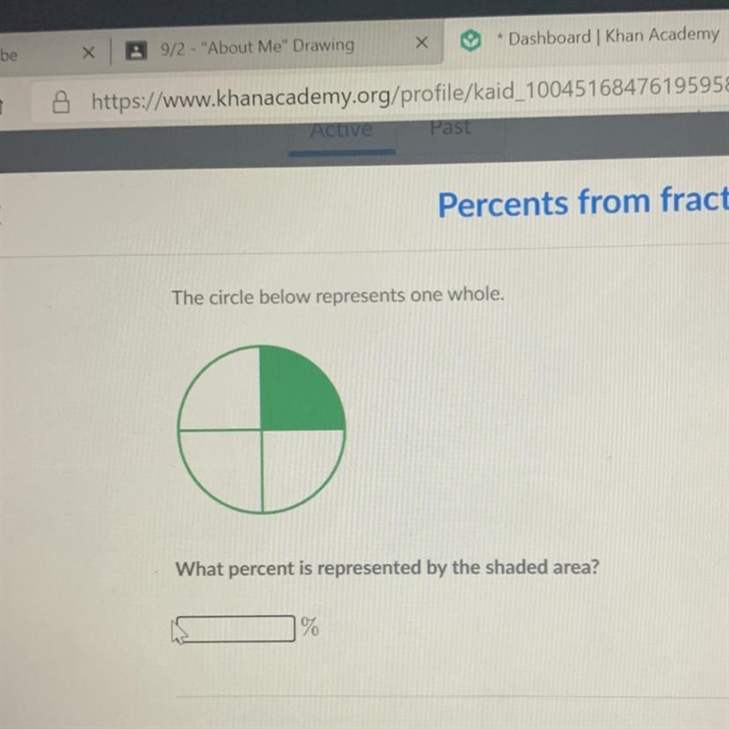 What is the percentage of the shaded area-example-1